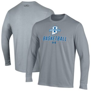 Men's Under Armour  Gray Indiana State Sycamores Basketball Performance Long Sleeve T-Shirt
