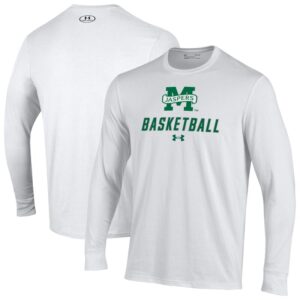Men's Under Armour  White Manhattan Jaspers Basketball Performance Long Sleeve T-Shirt