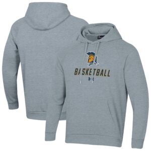 Men's Under Armour Gray UNCG Spartans Basketball Rival Raglan Fleece Pullover Hoodie