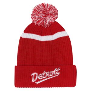 Youth Fanatics Red Detroit Red Wings 2025 NHL Stadium Series Team Cuffed Knit Hat with Pom