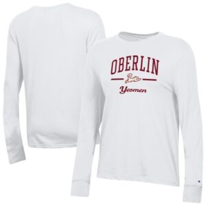Women's Champion  White Oberlin Yeomen Core Long Sleeve T-Shirt