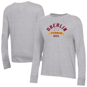 Women's Champion  Gray Oberlin Yeomen Core Long Sleeve T-Shirt