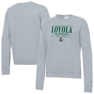 Women's Champion  Gray Loyola Greyhounds Powerblend Pullover Sweatshirt