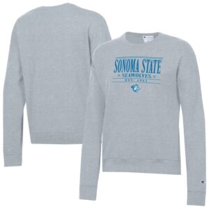 Women's Champion  Gray Sonoma State Seawolves Powerblend Pullover Sweatshirt