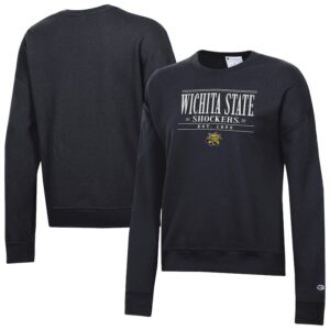 Women's Champion  Black Wichita State Shockers Powerblend Pullover Sweatshirt