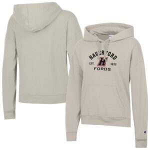 Women's Champion  Oatmeal Haverford College Powerblend Fleece Pullover Hoodie