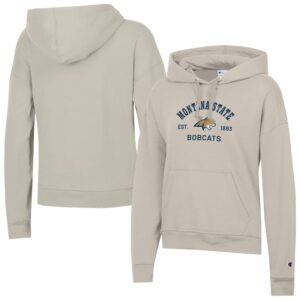 Women's Champion  Oatmeal Montana State Bobcats Powerblend Fleece Pullover Hoodie