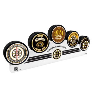 Boston Bruins 5 Puck Podium Set