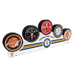 Chicago Blackhawks 5 Puck Podium Set