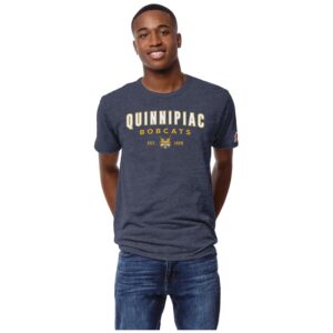 Men's League Collegiate Wear Heather Navy Quinnipiac Bobcats Victory Falls Tri-Blend T-Shirt