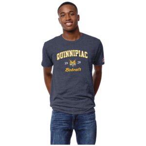 Men's League Collegiate Wear Heather Navy Quinnipiac Bobcats Victory Falls Tri-Blend T-Shirt