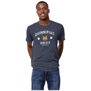 Men's League Collegiate Wear Heather Navy Quinnipiac Bobcats Victory Falls Tri-Blend T-Shirt