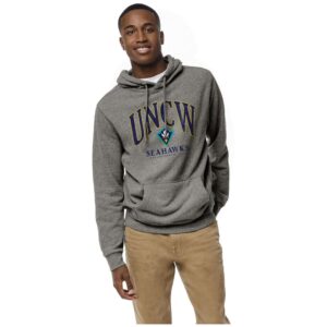 Men's League Collegiate Wear Heather Gray UNC Wilmington Seahawks Heritage Tri-Blend Pullover Hoodie