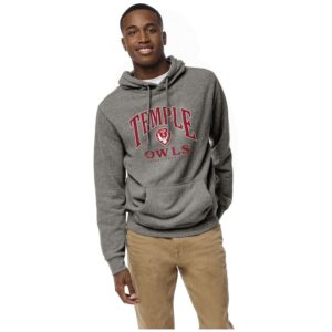 Men's League Collegiate Wear Heather Gray Temple Owls Heritage Tri-Blend Pullover Hoodie