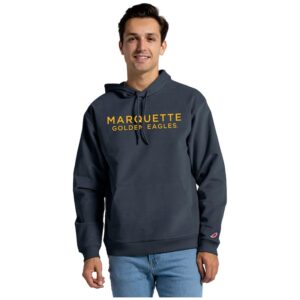 Men's League Collegiate Wear Navy Marquette Golden Eagles Stretch Cord Pullover Hoodie