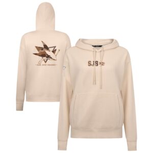 Women's Levelwear Khaki San Jose Sharks Desert Camo Adorn Battalion Pullover Hoodie