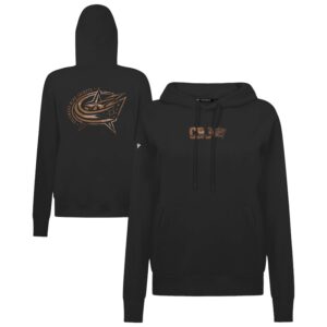 Women's Levelwear Black Columbus Blue Jackets Desert Camo Adorn Battalion Pullover Hoodie
