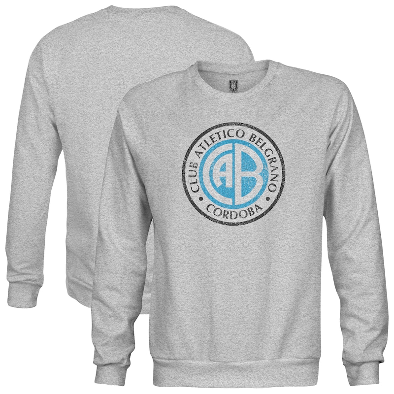 Men's 1863FC Heather Gray Club Atletico Belgrano Color Badge Pullover Sweatshirt