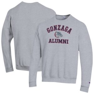 Men's Champion Gray Gonzaga Bulldogs Alumni Arched Pullover Sweatshirt