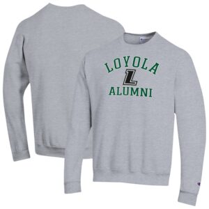Men's Champion Gray Loyola Greyhounds Alumni Arched Pullover Sweatshirt