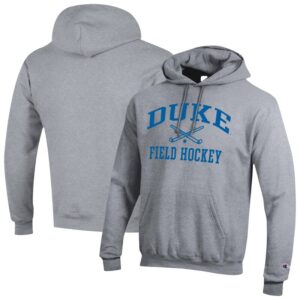 Men's Champion  Gray Duke Blue Devils Icon Field Hockey Powerblend Pullover Hoodie