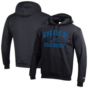 Men's Champion  Black Duke Blue Devils Icon Field Hockey Powerblend Pullover Hoodie