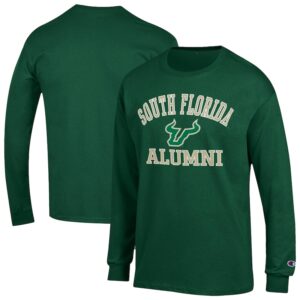 Men's Champion Green South Florida Bulls Alumni Arched Long Sleeve T-Shirt