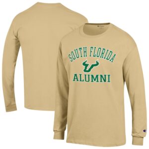 Men's Champion Gold South Florida Bulls Alumni Arched Long Sleeve T-Shirt