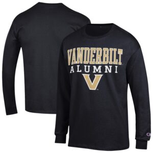 Men's Champion Black Vanderbilt Commodores Stacked Alumni Long Sleeve T-Shirt