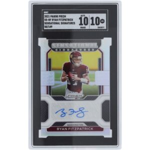 Ryan Fitzpatrick Washington Commanders Autographed 2021 Panini Prizm Silver Prizm #SS-RF #5/149 SGC Authenticated 10/10 Card
