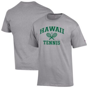 Men's Champion Gray Hawaii Rainbow Warriors Tennis Icon T-Shirt