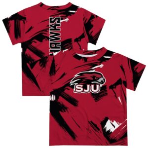 Newborn & Infant Vive La Fete  Crimson Saint Joseph's Hawks Paint Brush T-Shirt