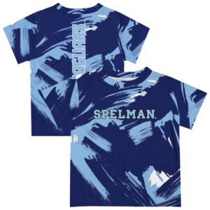 Newborn & Infant Vive La Fete  Blue Spelman College Jaguars Paint Brush T-Shirt