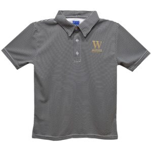 Toddler Vive La Fete Black Wofford Terriers Pencil Stripe Polo
