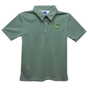 Toddler Vive La Fete Green Wayne State Warriors Pencil Stripe Polo