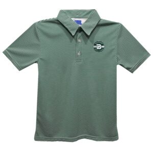Youth Vive La Fete  Green Babson Beavers Pencil Stripe Polo