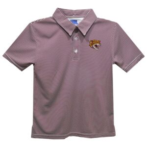 Youth Vive La Fete  Maroon Bethune-Cookman Wildcats Pencil Stripe Polo