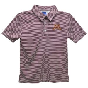Youth Vive La Fete  Maroon Minnesota Golden Gophers Pencil Stripe Polo