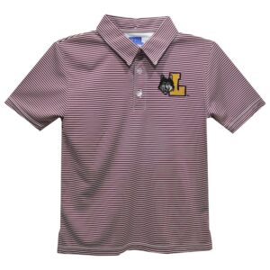 Youth Vive La Fete  Maroon Loyola Chicago Ramblers Pencil Stripe Polo