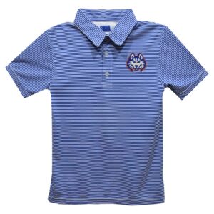 Youth Vive La Fete  Royal Houston Christian Huskies Pencil Stripe Polo