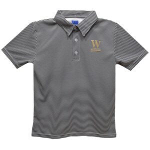 Youth Vive La Fete  Black Wofford Terriers Pencil Stripe Polo