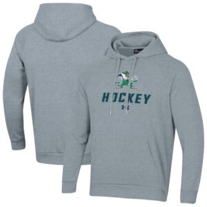 Men's Under Armour  Gray Notre Dame Fighting Irish Hockey Rival Fleece Pullover Hoodie
