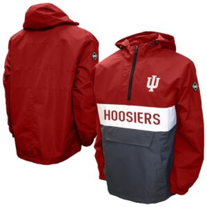 Men's Franchise Club Crimson Indiana Hoosiers Alpha Anorak Quarter-Zip Pullover Hoodie Jacket