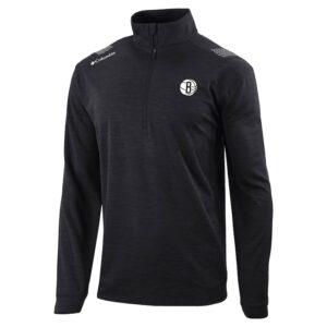 Men's Columbia  Black Brooklyn Nets Oakland Downs Quarter-Zip Pullover
