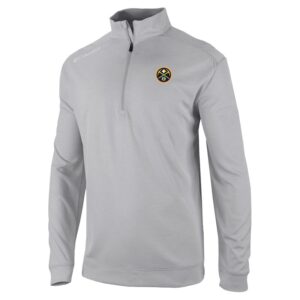 Men's Columbia Gray Denver Nuggets Oakland Downs Quarter-Zip Pullover