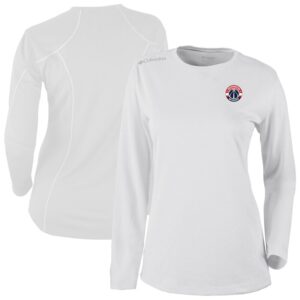 Women's Columbia White Washington Wizards Omni-Wick Shotgun Pullover Top