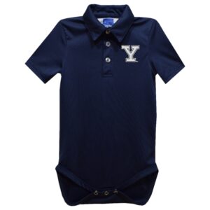 Infant Vive La Fete Navy Yale Bulldogs Polo Bodysuit