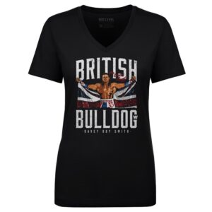 Women's 500 Level  Black British Bulldog V-Neck T-Shirt