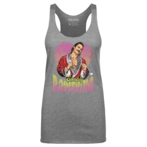 Women's 500 Level Heather Gray Rick Rude Simply Ravishing Heart Tri-Blend Tank Top
