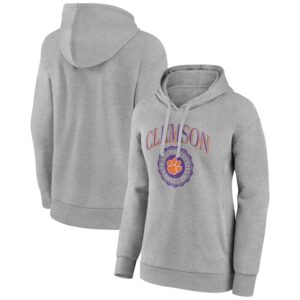 Women's Gray Clemson Tigers State Arch Pullover Hoodie